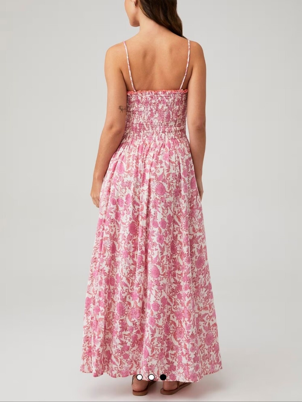 Free People Sweet Nothings Midi Dress Pink Floral Smocked Boho XS - Picture 12 of 13
